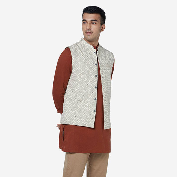 Printed Nehru Jacket For Men By ETA