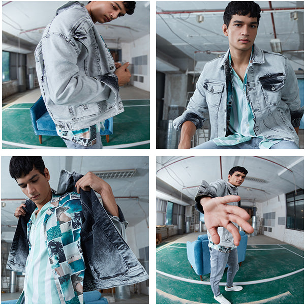 Sweet Young Man Fashion Model in Fashionable Denim Blue Youth Jacket Posing  Near Old Brown Wooden Wall Outdoors. Urban Guy in Stock Image - Image of  casual, fashion: 238543789