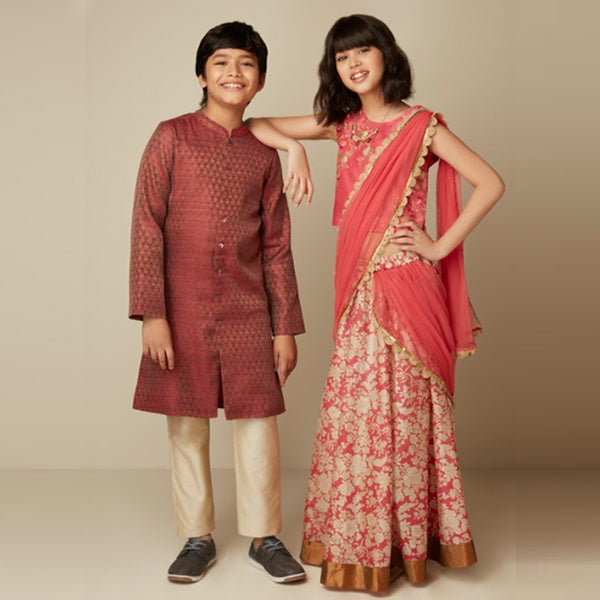 Buy Bombay Paisley Maroon Floral Printed Velvet Dress from Westside