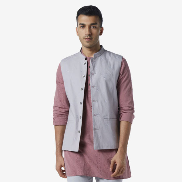 Pink Ethnic Kurta For Men By ETA