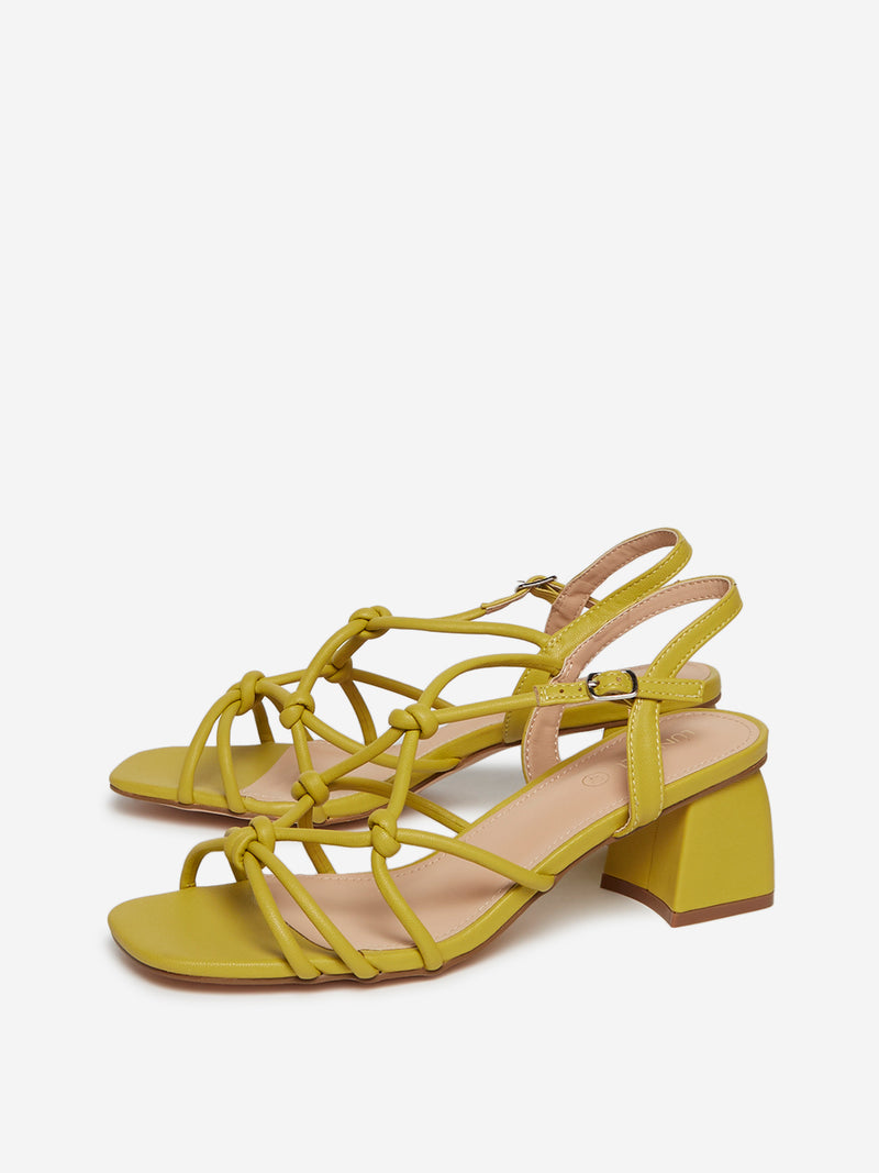 light yellow block heels