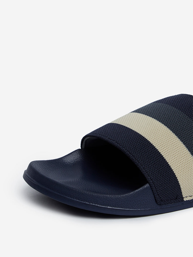 SOLEPLAY Navy Striped Slides Online 