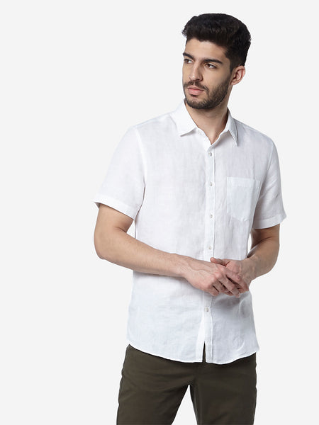 Shop WES Casuals White Slim Fit Shirt Online – Westside