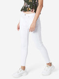 Nuon White Skinny Fit Mid Waist Jeans