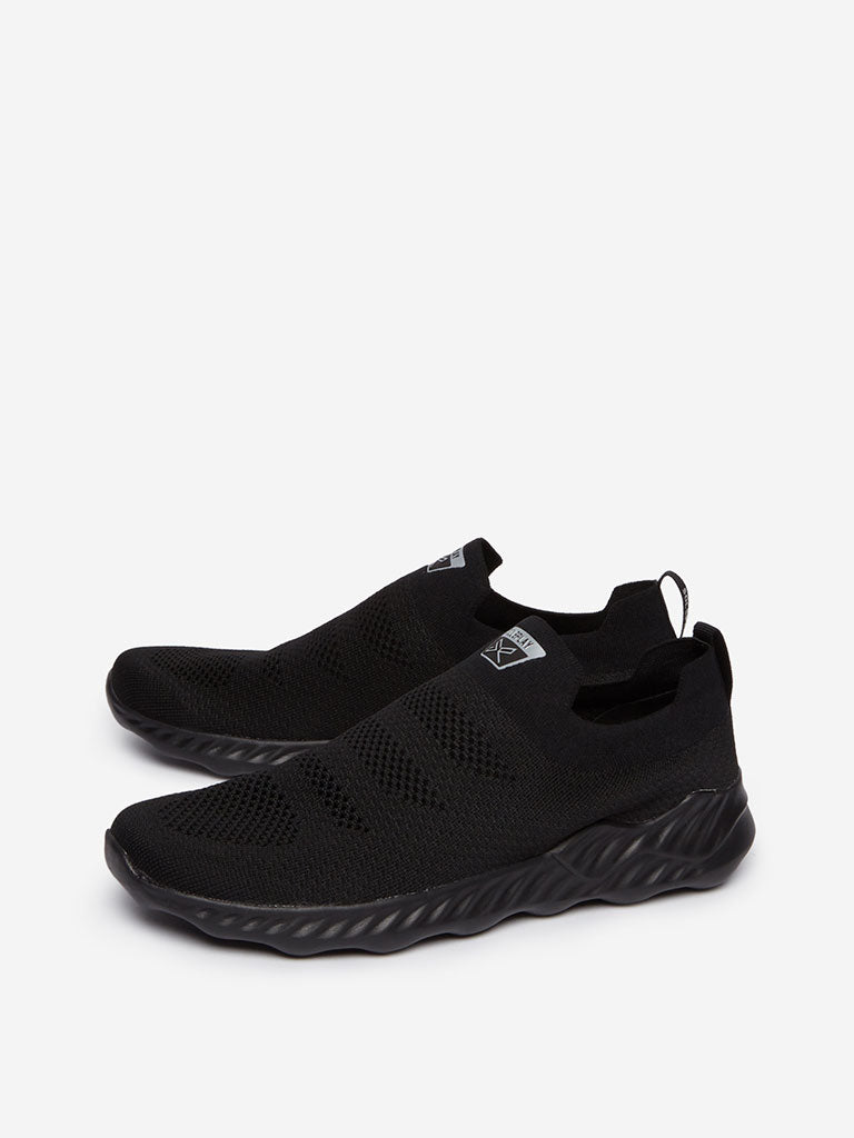 Shop SOLEPLAY Black Slip-On Sneakers 