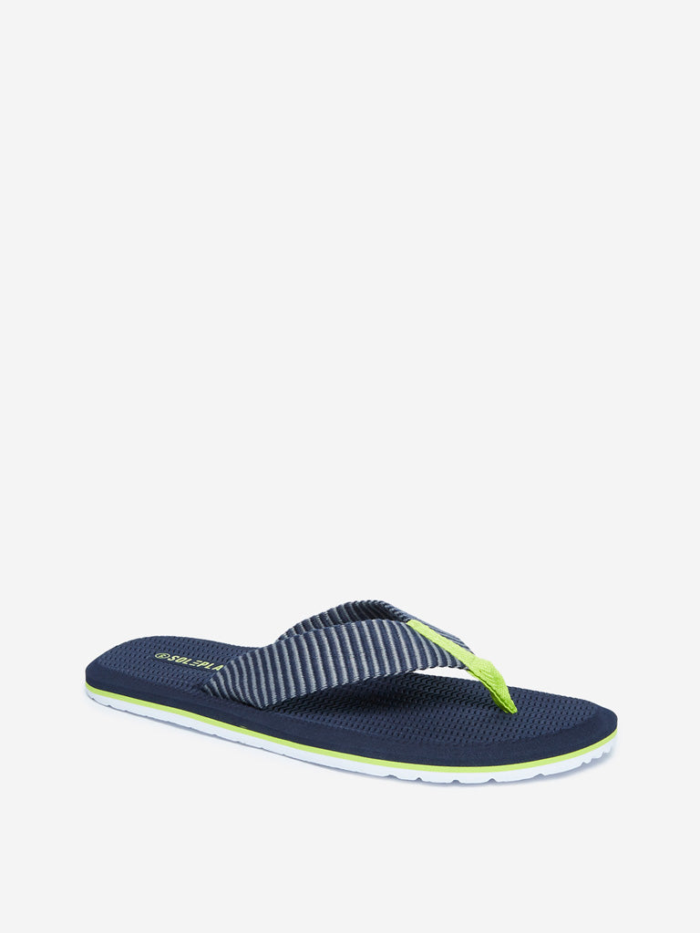 Shop SOLEPLAY Navy Patterned Flip-Flops 