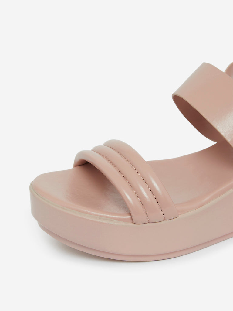 light pink wedge heels