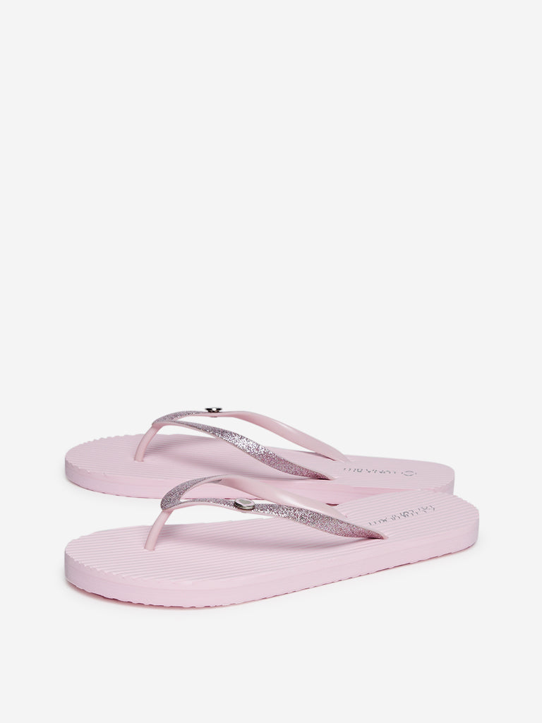 LUNA BLU Pink Shimmering Flip-Flops