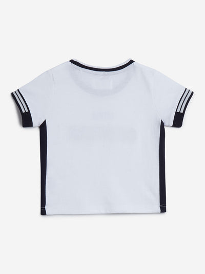 HOP Baby White Text Patterned T-Shirt