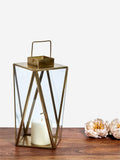 Westside Home Gold Hexagonal Lantern Medium Candle Holder