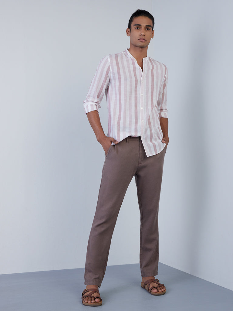 Buy Men Grey Slim Fit Solid Casual Trousers Online - 705824 | Allen Solly