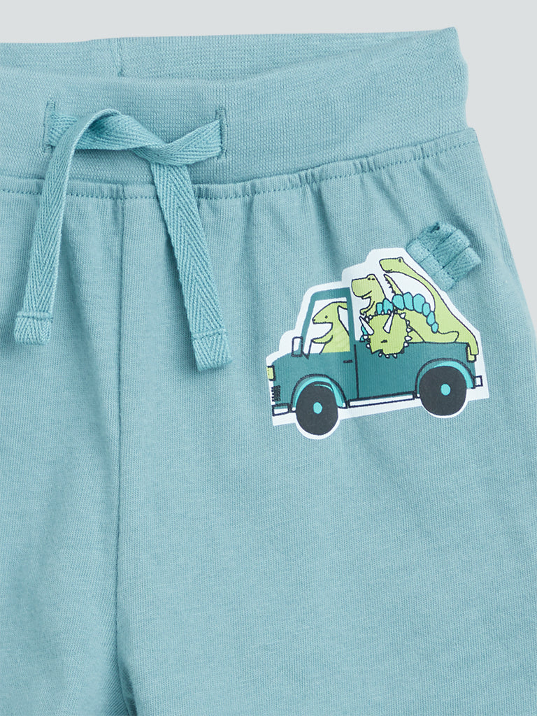 HOP Baby Sage Pure-Cotton Shorts Set of Two