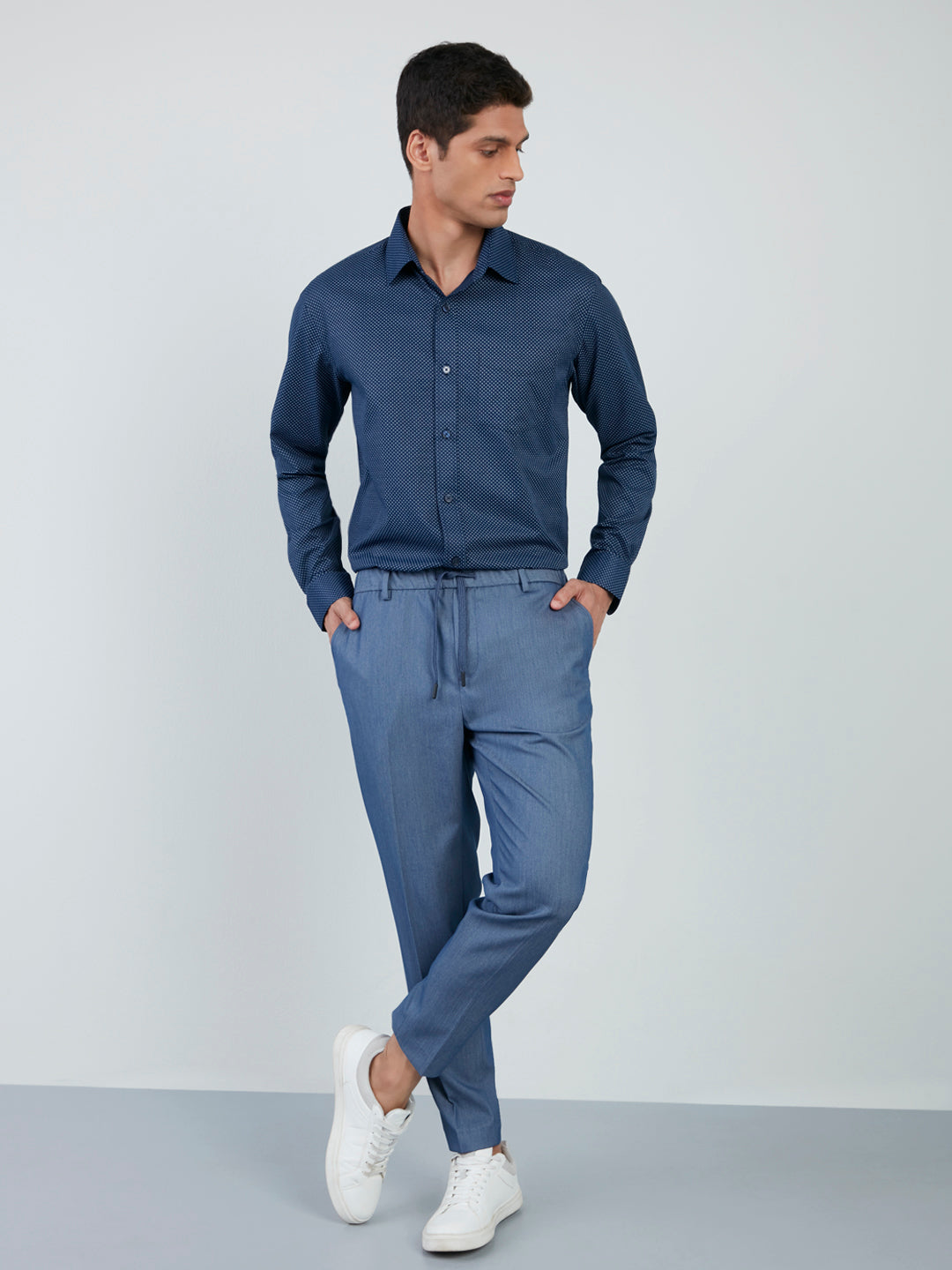 Buy Fiv5 Mens Slim Fit Trousers  Blue  Rare Rabbit