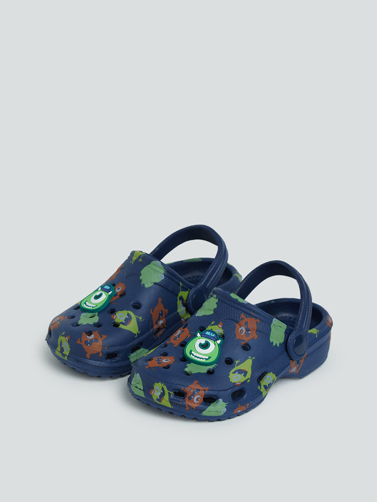 Shop Yellow Kids Dark Blue Monster Themed Clogs Online – Westside