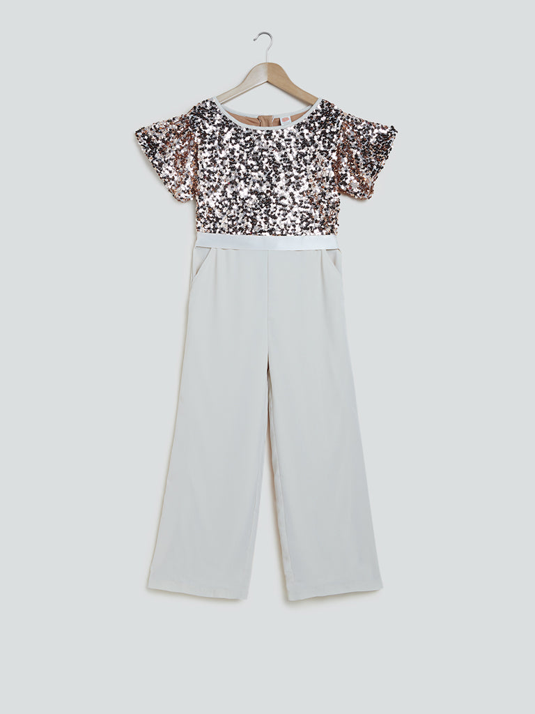 kids white jumpsuit