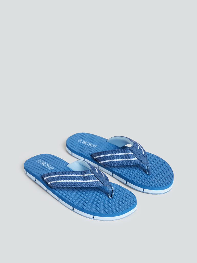 Shop SOLEPLAY Blue Patterned Flip Flops Online – Westside