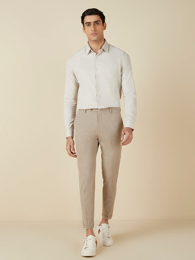 Luxure By Louis Philippe Trousers  Chinos Louis Philippe Beige Trousers  for Men at Louisphilippecom