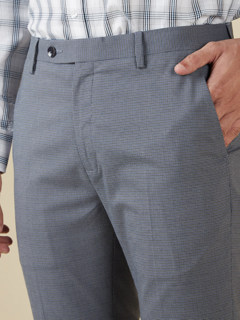 Cotton Gray Mens Corporate Uniform Slim Formal Pants For Office Size  30x40