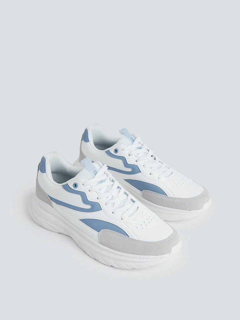 Danmark Blive ved hastighed Shop SOLEPLAY White And Blue Chunky Sneakers Online – Westside