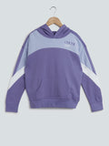 Y&F Kids Purple Colour-Block Hooded Sweatshirt