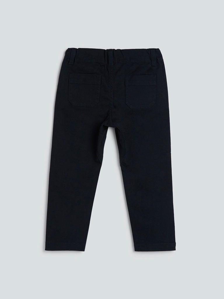 Buy One Friday Boys Navy Blue Relaxed Chinos Trousers - Trousers for Boys  18082200 | Myntra