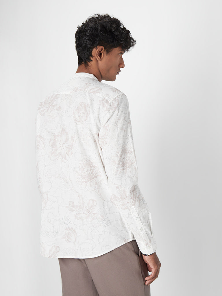 Shop ETA White Floral-Printed Resort-Fit Shirt Online – Westside