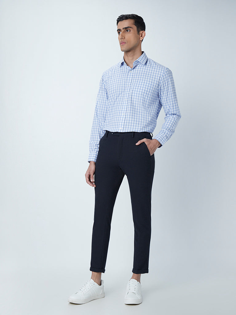 Lycra Navy Blue Shirt and Black Pant Combo  Lycramancoin