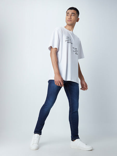 Shop Nuon Navy Rocker Skinny-Fit Jeans Online – Westside