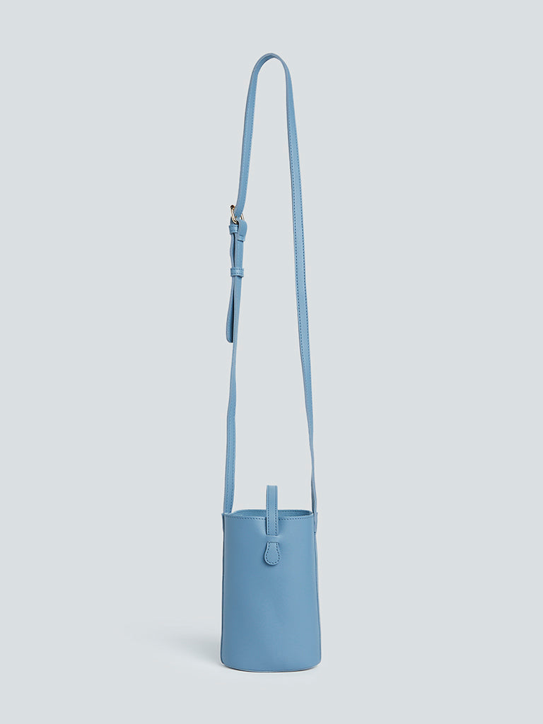 Buy LIGHT BLUE FAUX LEATHER SLING BAG for Women Online in India