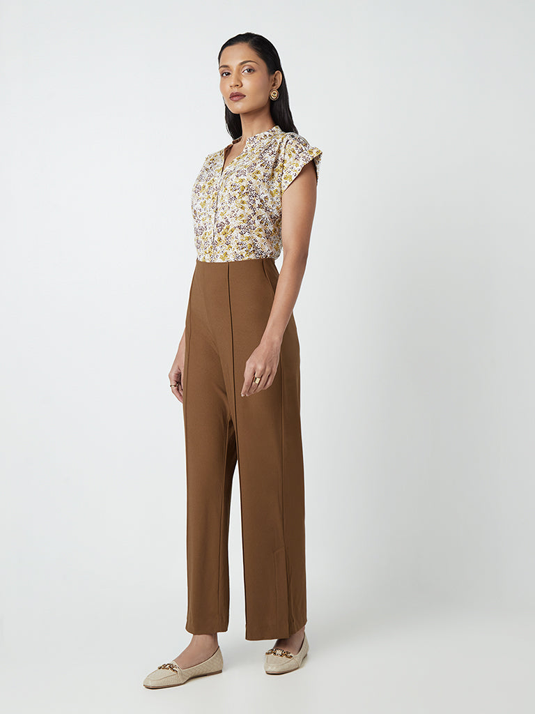 Buy Women Relaxed Straight Leg Flared HighRise Non Iron Trousers Online at  Best Prices in India  JioMart