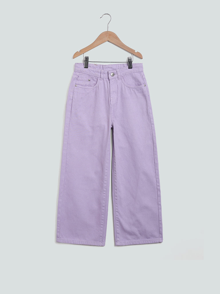 Y&F Kids Lilac Denim Cropped Jacket, Lilac / 13-14 Y