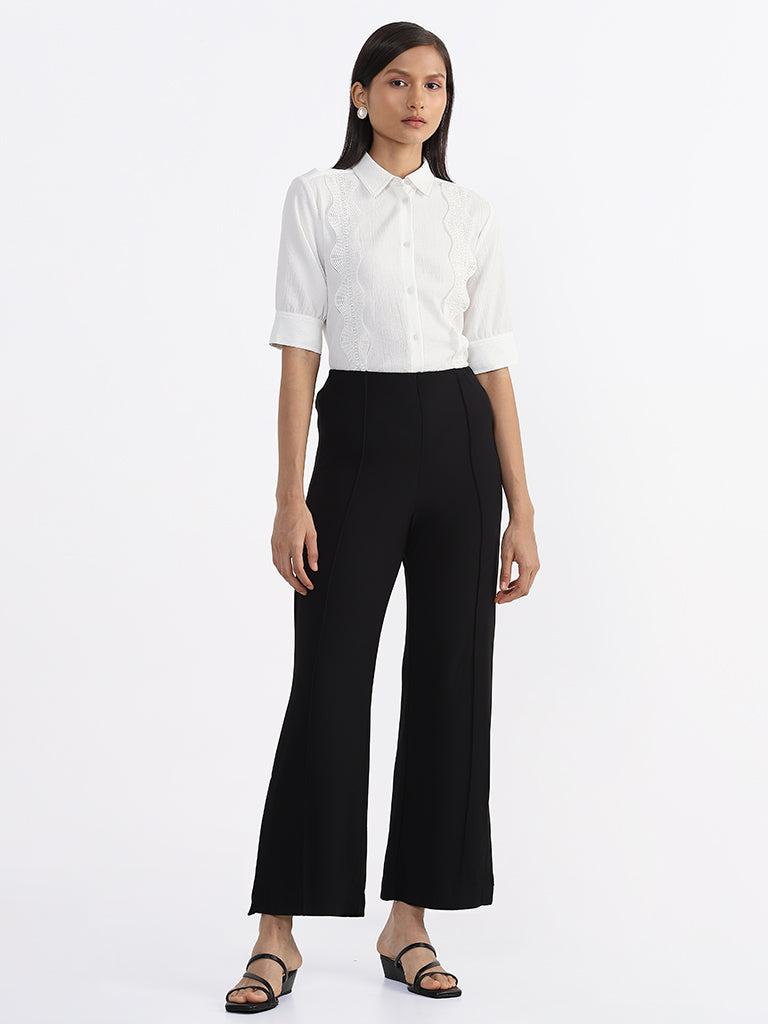 Buy Black Trousers  Pants for Women by WUXI Online  Ajiocom