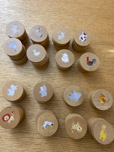 Montessori and Waldorf Inspired Safari Animals Matching and Memory Game -  32 Piece Set