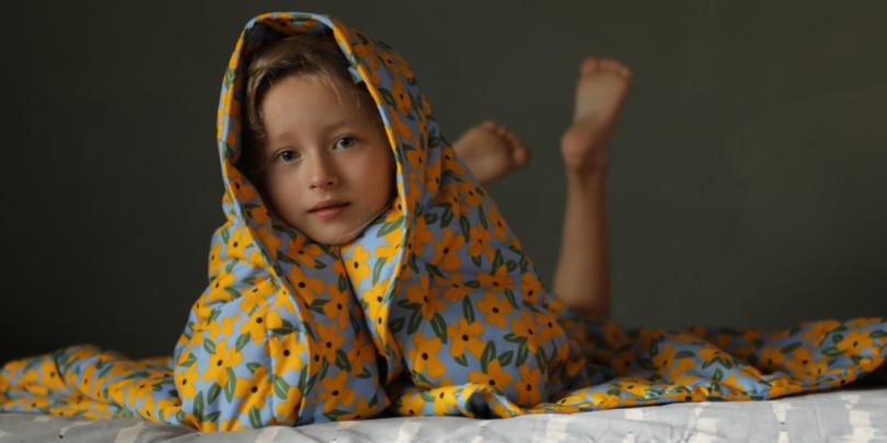 Kid Hiding Under A Flower YNM Weighted Blanket