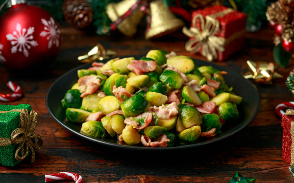 Roasted sprouts with bacon