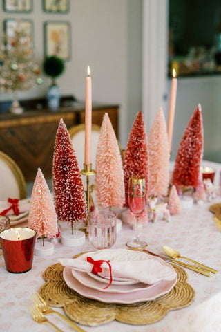 Red and Pink Christmas tablescape