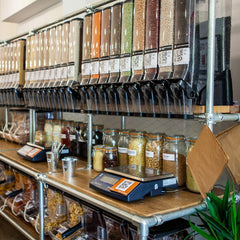 Food dispensers at the Kilo Zero Waste Shop