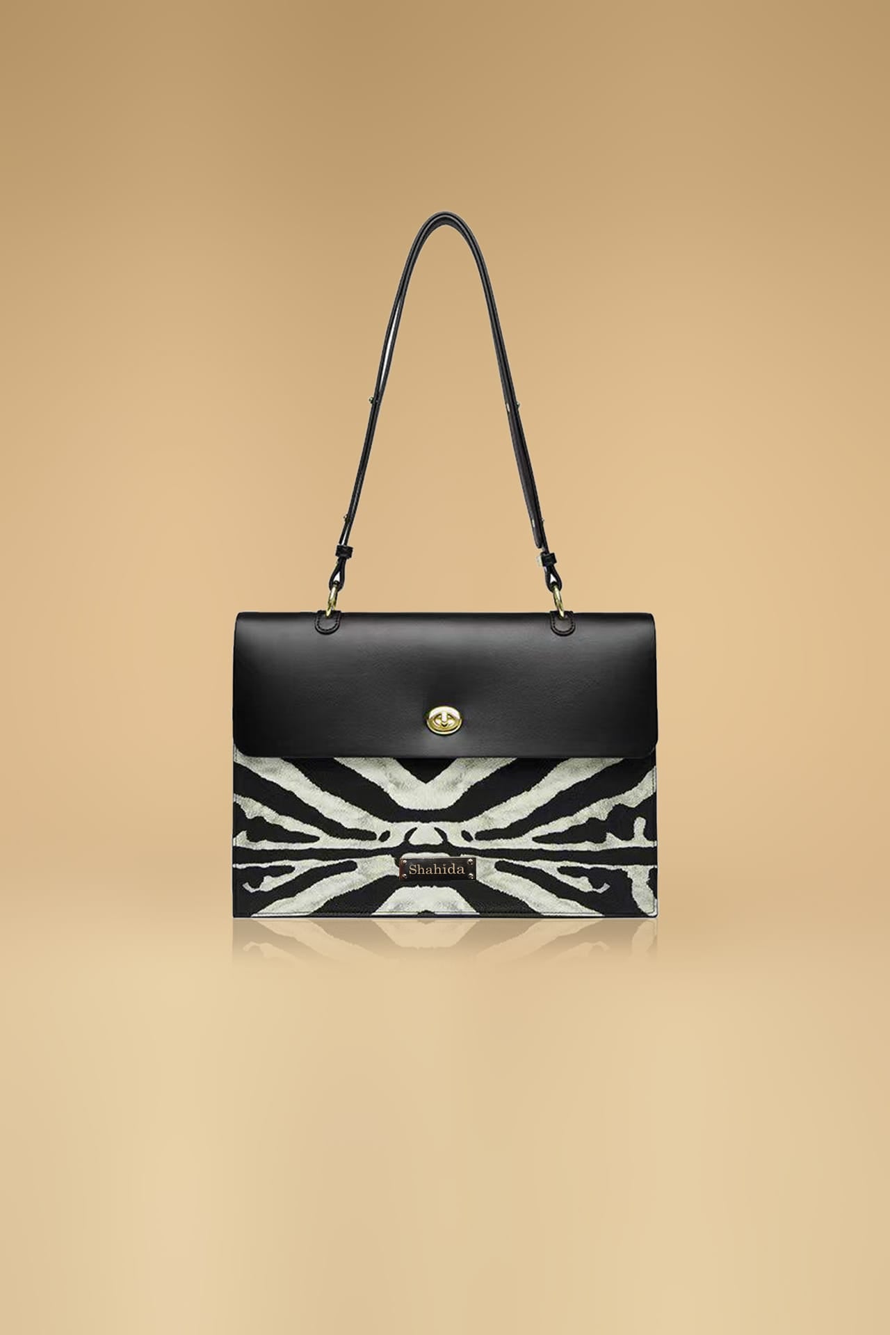 THE ATTICO - Sunrise Zebra Print Leather Shoulder Bag The Attico