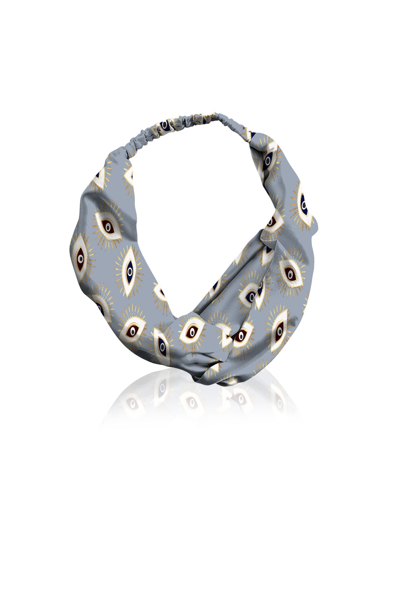 Biodegrabble Vegan Fabrics Headband in Evile Eye  Grey