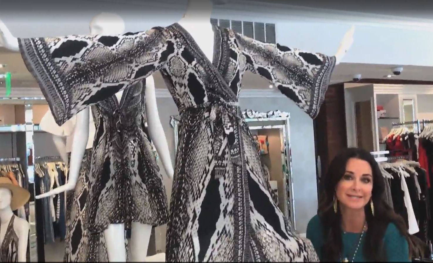 Kyle Richards talks about Shahida Parides being one of her favorite brands on Bravo's series "Catching Up With the RHOBH ‘Wives!" while she shows her store. 