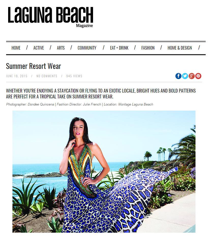 laguna beach magazine features shahida parides resort dress