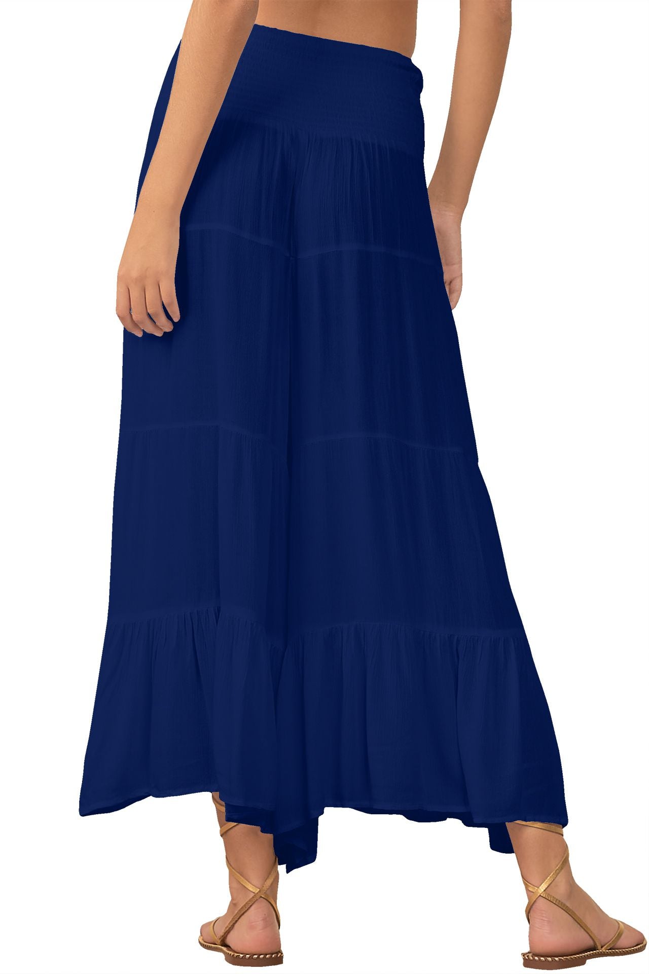 Long Maxi Skirt in Solid Navy Blue – Shahida Parides