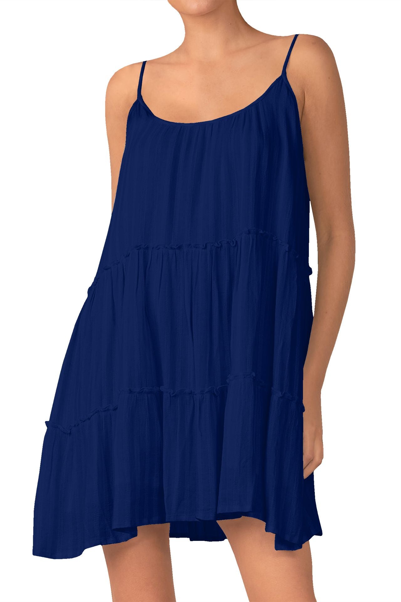 Short Cami Dress in Solid Navy Blue – Shahida Parides