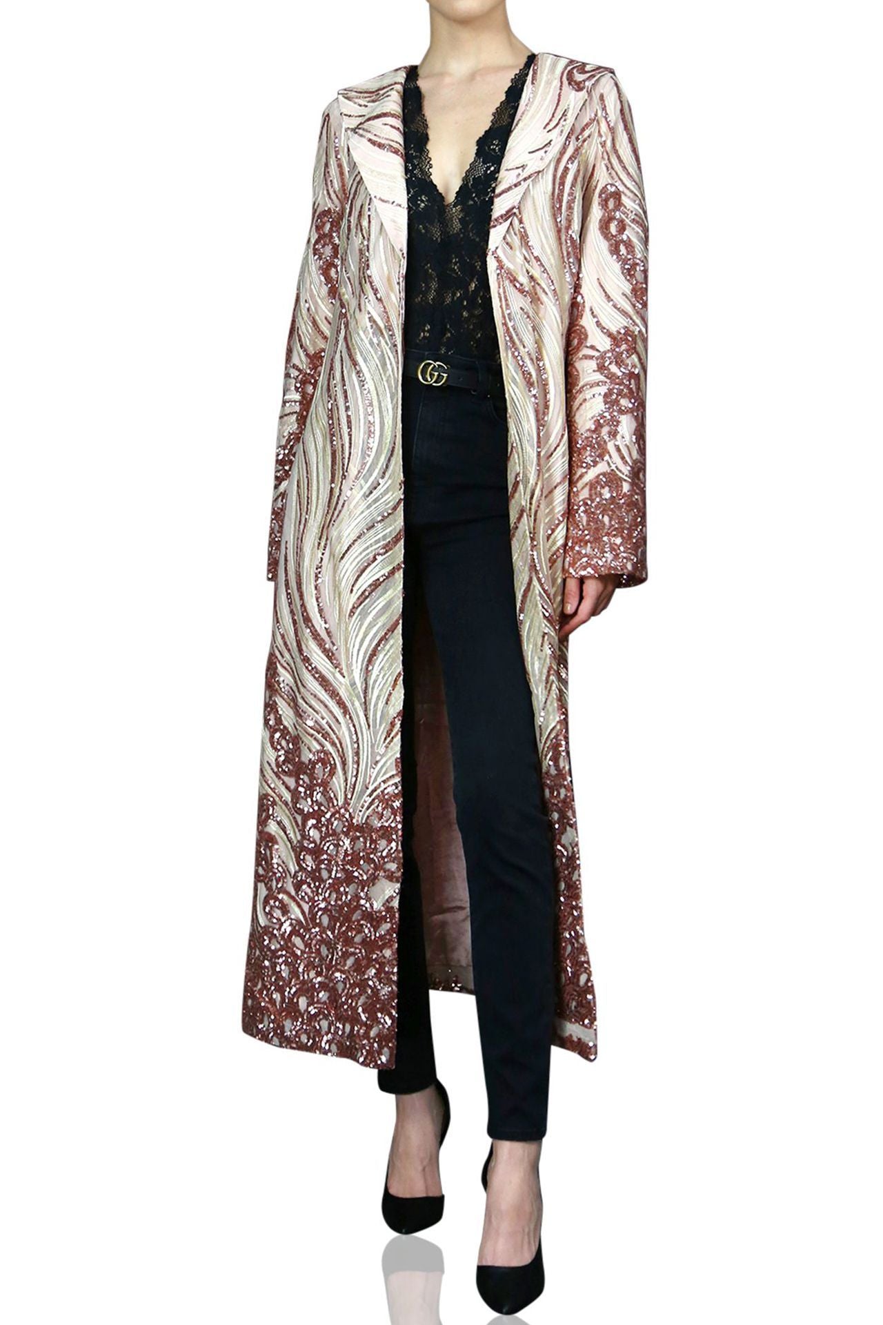 Champagne Sequin Duster Jacket