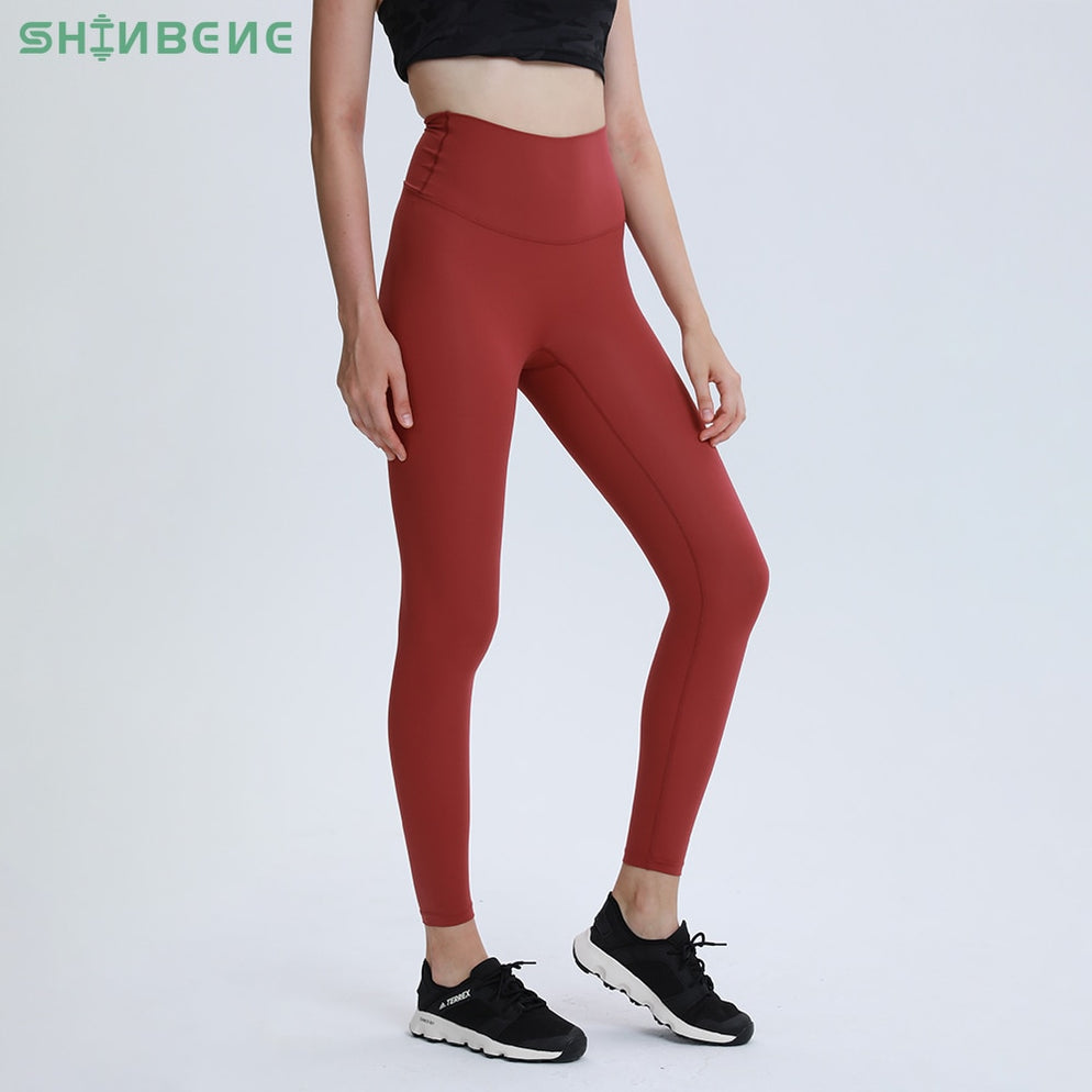 SHINBENE Naked Feel Tummy Control Butt Lift Yoga Pants Sport Leggings Women  High Waist Fitness Gym Workout Leggings with Pockets - AliExpress