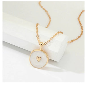 White Enamel Heart Necklace - Sugar Boutique KC