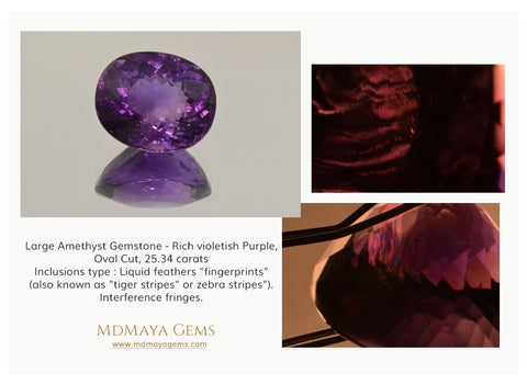 Inclusions in Amethyst Gemstone