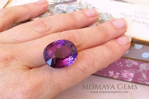 Amethyst oval cut 25.34 ct