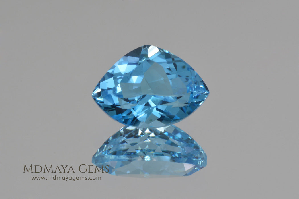 Genuine Large Blue Topaz Gem. Fancy Cut. 42.70 ct. - MdMaya Gems