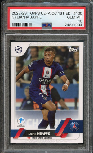 2021-22 Topps Ucl Flags Of Foundation Kylian Mbappe Psg Psa 10 Low